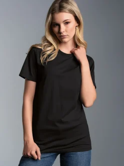 Slim Fit T-Shirt aus DELUXE Baumwolle Schwarz