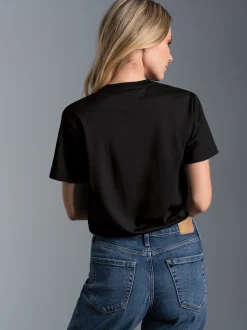Slim Fit T-Shirt aus DELUXE Baumwolle Schwarz