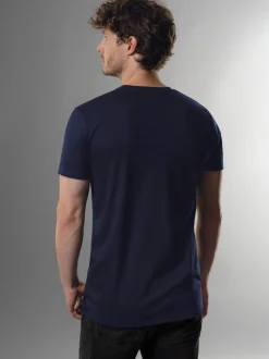 Slim Fit T-Shirt aus DELUXE Baumwolle Navy