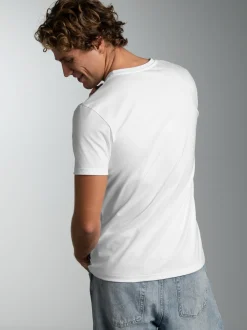 Slim Fit T-Shirt aus DELUXE Baumwolle Weiss