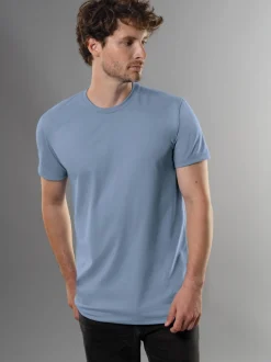 Slim Fit T-Shirt aus DELUXE Baumwolle Pearl-blue