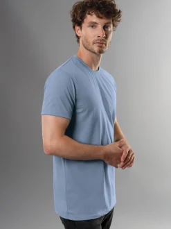 Slim Fit T-Shirt aus DELUXE Baumwolle Pearl-blue