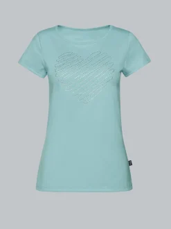 Slim Fit T-Shirt mit glitzerndem Herz-Printmotiv Gletscher