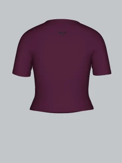 Sport Set aus Cropped T-Shirt und Leggings Aubergine