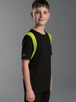 Sport T-Shirt mit Netzeinsätzen Schwarz
