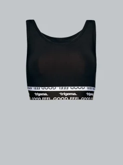 Sport-Bustier mit Elastikbund Schwarz
