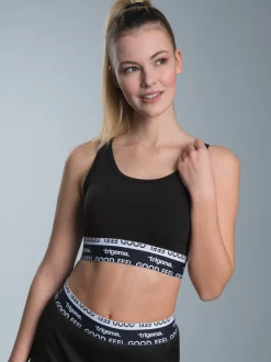 Sport-Bustier mit Elastikbund Schwarz