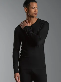 Sportshirt aus Merinowolle Schwarz