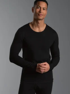 Sportshirt aus Merinowolle Schwarz