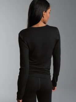Sportshirt aus Merinowolle Schwarz