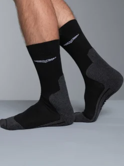Sportsocken mit Silberanteil Schwarz
