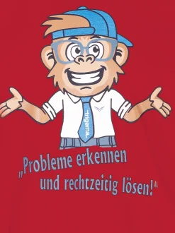 Spruch Shirt mit lustigem Affen-Print Kirsch