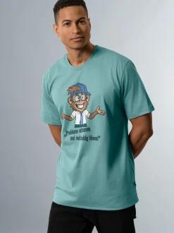 Spruch Shirt mit lustigem Affen-Print Seegras