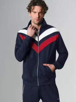 Sweatjacke mit praktischen Taschen Navy