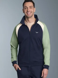Sweatjacke mit Stehkragen Navy