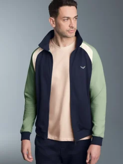 Sweatjacke mit Stehkragen Navy