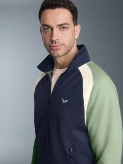 Sweatjacke mit Stehkragen Navy
