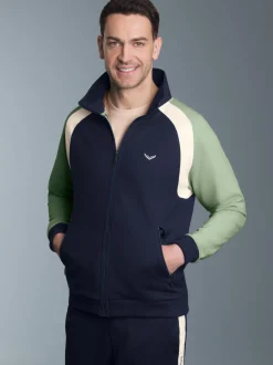 Sweatjacke mit Stehkragen Navy