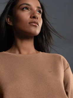 Sweatshirt in Waffeloptik Haselnuss