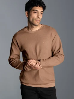 Sweatshirt in Waffeloptik Haselnuss