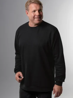 Sweatshirt in Waffeloptik Schwarz