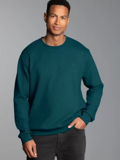 Sweatshirt in Waffeloptik Saphir