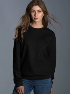 Sweatshirt in Waffeloptik Schwarz