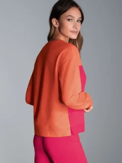Sweatshirt in zweifarbigem Design Peach
