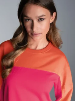 Sweatshirt in zweifarbigem Design Peach