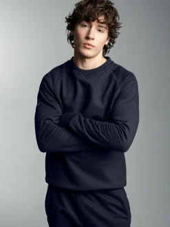 Sweatshirt mit angerauter Innenseite Navy