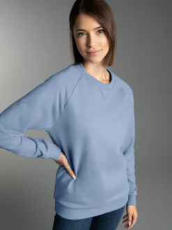 Sweatshirt mit angerauter Innenseite Pearl-blue