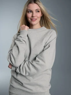 Sweatshirt mit angerauter Innenseite Grau-melange