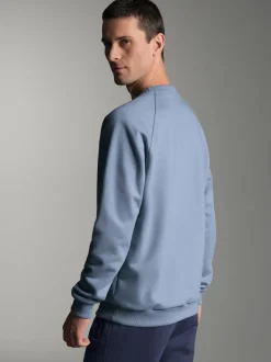 Sweatshirt mit angerauter Innenseite Pearl-blue