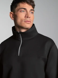 Sweatshirt mit Reißverschluss Schwarz