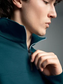 Sweatshirt mit Reißverschluss Petrol