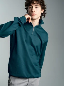 Sweatshirt mit Reißverschluss Petrol