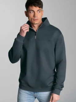 Sweatshirt mit Reißverschluss Anthrazit