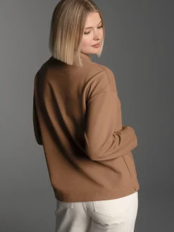 Sweatshirt mit Stehkragen Haselnuss