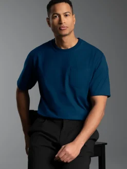 T Shirt aus Biobaumwolle mit Brusttasche Night-blue