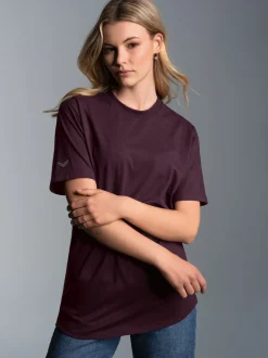 T Shirt aus Biobaumwolle Aubergine-C2C