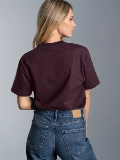 T Shirt aus Biobaumwolle Aubergine-C2C