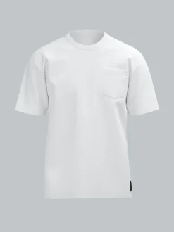 T Shirt aus Biobaumwolle mit Brusttasche Weiss