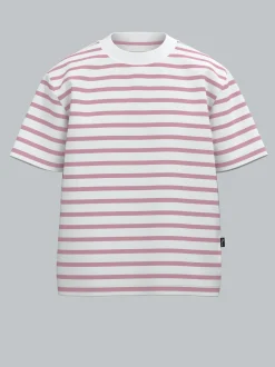 T Shirt in Ringeloptik Lilie