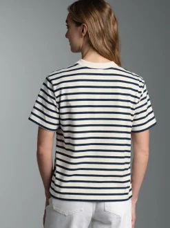 T Shirt in Ringeloptik Natur
