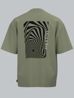 T Shirt mit abstraktem Print Salbei