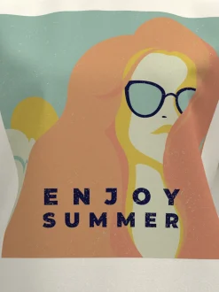 T Shirt mit Druck "Enjoy Summer" Natur