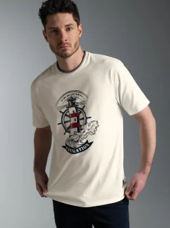 T Shirt mit Leuchtturm Motiv Natur