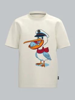T Shirt mit Pelikan Print Natur