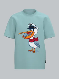 T Shirt mit Pelikan Print Gletscher
