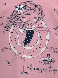 T Shirt mit Print-Motiv "Summer time" Lilie